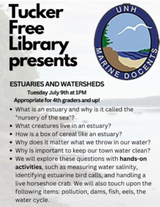 UNH MARINE DOCENTS – ESTUARIES AND WATERSHEDS (4th grade +)