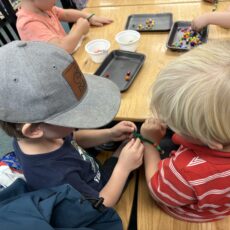 Kids enjoying one of the many craft programs held recently at Tucker Free Library."